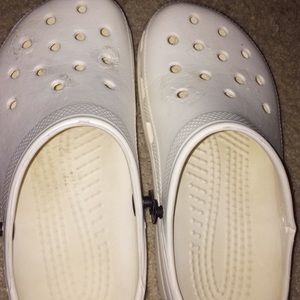 White Crocs slide on shoes